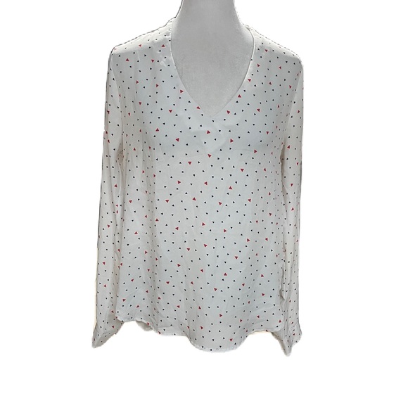 Active USA White with Red & Blue Triangles Long Sleeve or Button Up 3/4 Sleeve S - Picture 4 of 16